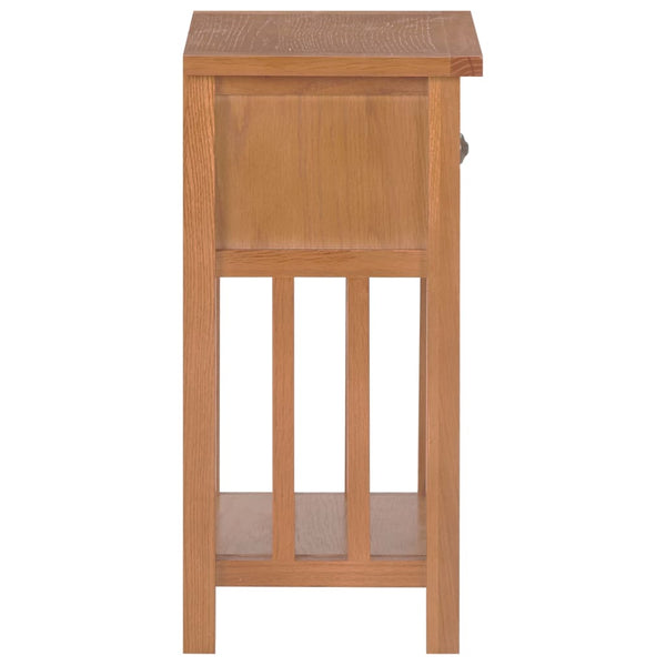 Vidaxl Magazine Table With Drawer 35X27x55 Cm Solid Oak Wood Bedside Tables