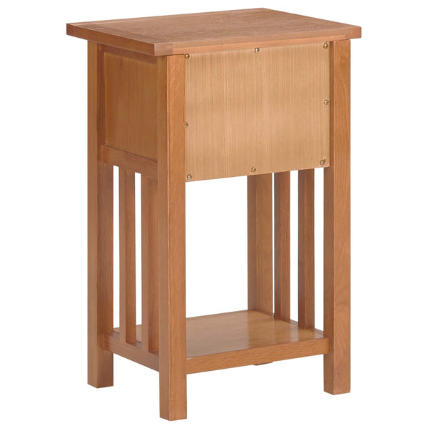 Vidaxl Magazine Table With Drawer 35X27x55 Cm Solid Oak Wood Bedside Tables