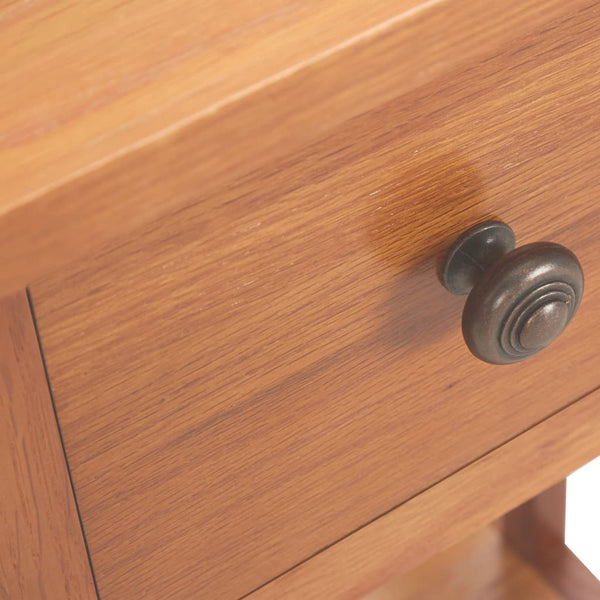 Vidaxl Magazine Table With Drawer 35X27x55 Cm Solid Oak Wood Bedside Tables