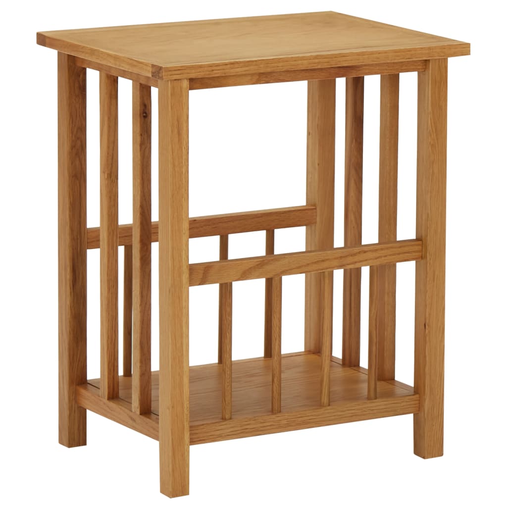Magazine Table 45X35x55 Cm Solid Oak Wood Magazine Racks