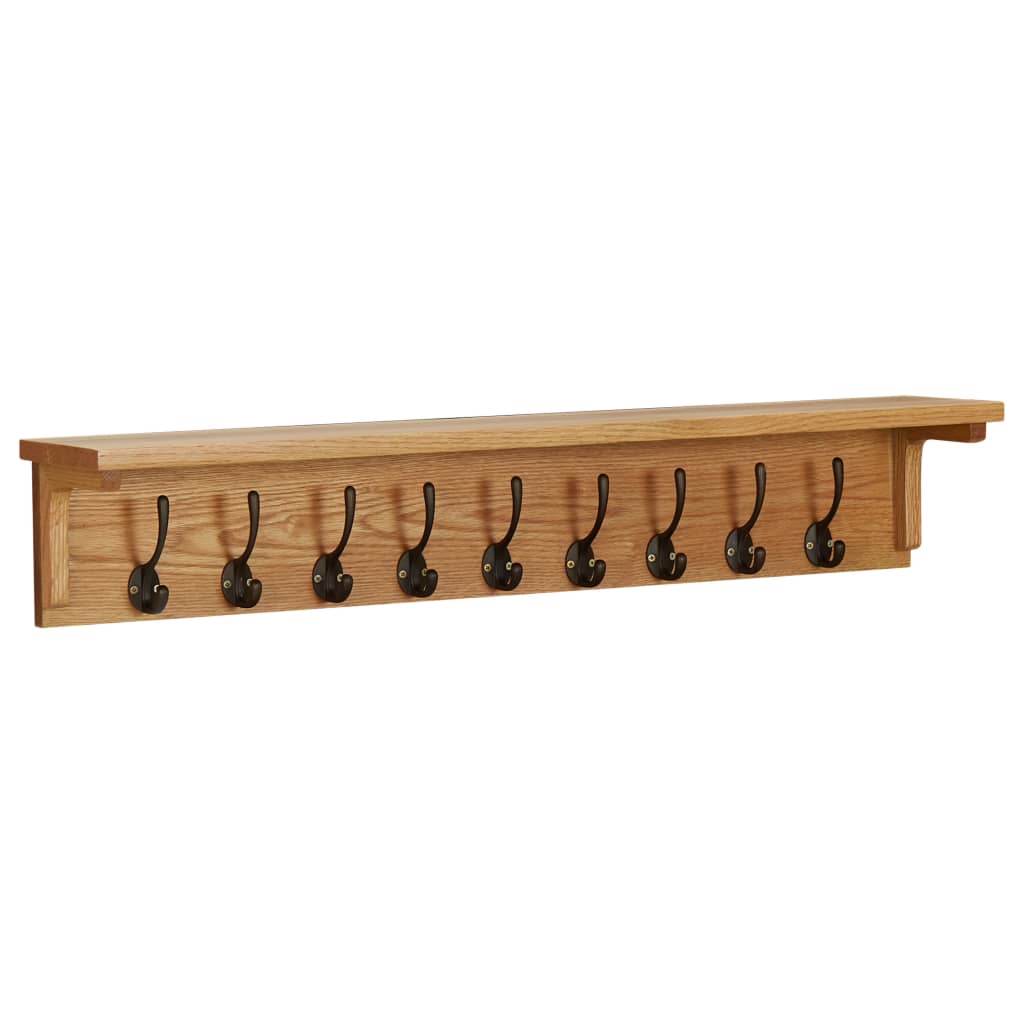 Coat Rack 90X16x16 Cm Solid Oak Wood Coat & Hat Racks