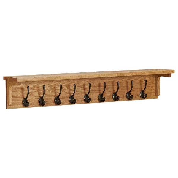 Coat Rack 90X16x16 Cm Solid Oak Wood Coat & Hat Racks