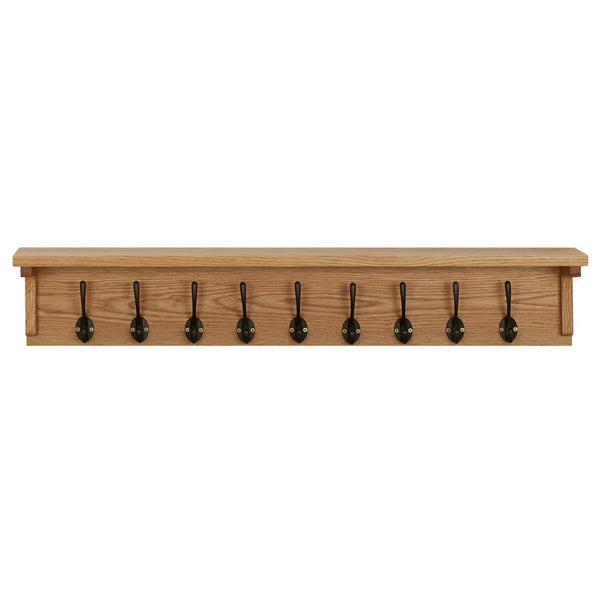 Coat Rack 90X16x16 Cm Solid Oak Wood Coat & Hat Racks
