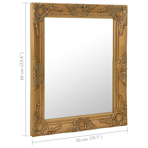 Wall Mirror Baroque Style 50X60 Cm Gold Mirrors