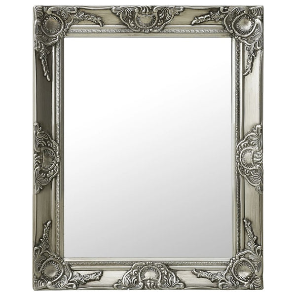 Wall Mirror Baroque Style 50X60 Cm Silver Mirrors
