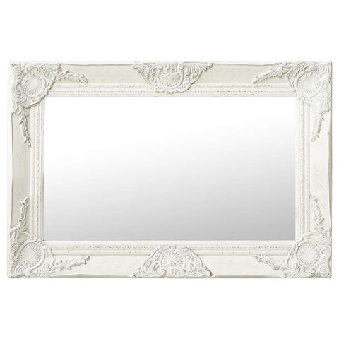 Wall Mirror Baroque Style 60X40 Cm White Mirrors