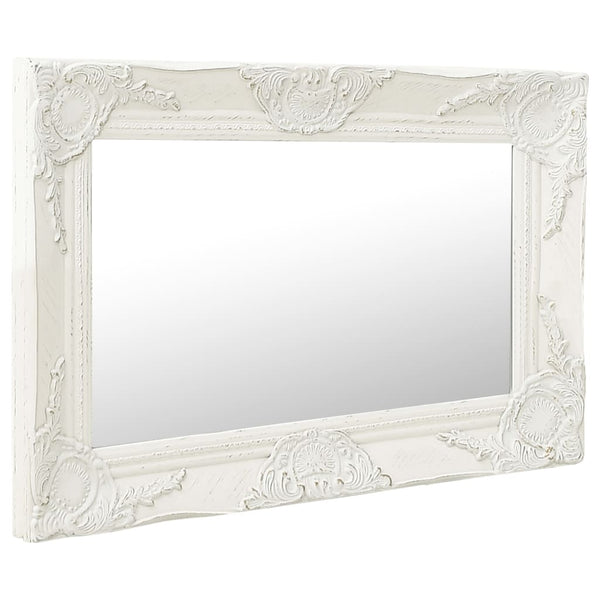 Wall Mirror Baroque Style 60X40 Cm White Mirrors