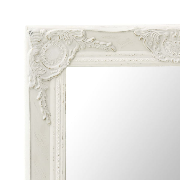 Wall Mirror Baroque Style 60X40 Cm White Mirrors