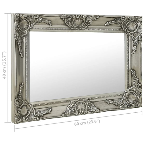 Vidaxl Wall Mirror Baroque Style 60X40 Cm Silver Mirrors
