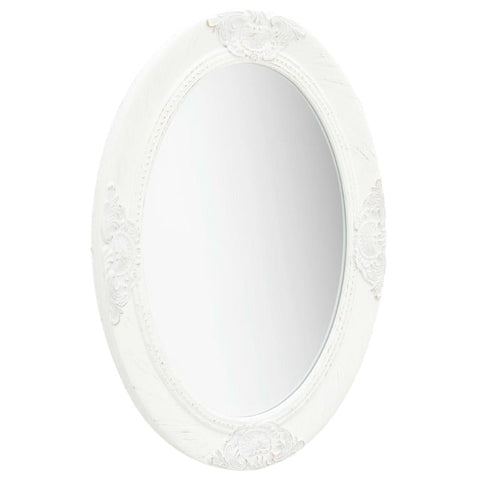 Wall Mirror Baroque Style 50X70 Cm White Mirrors