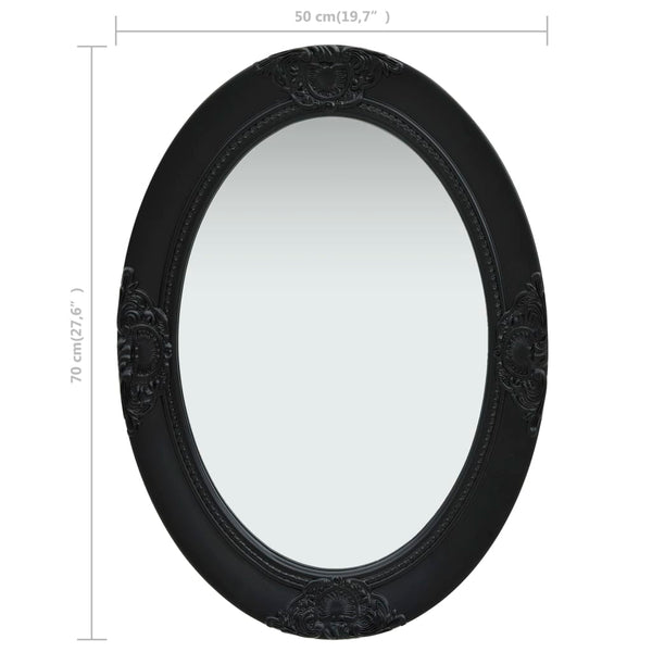Wall Mirror Baroque Style 50X70 Cm Black Mirrors