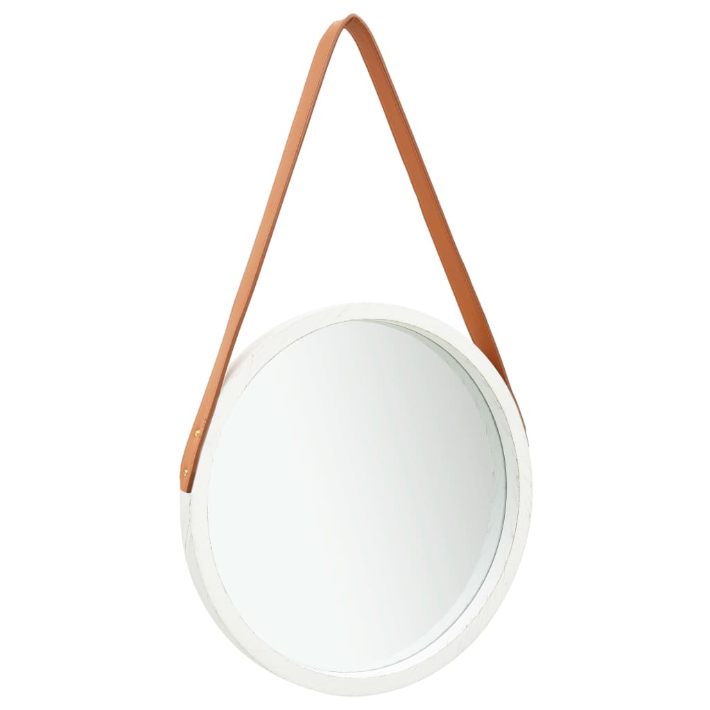 Wall Mirror With Strap 40 Cm White Mirrors