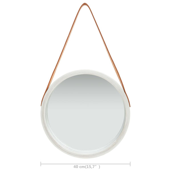 Wall Mirror With Strap 40 Cm Silver Mirrors