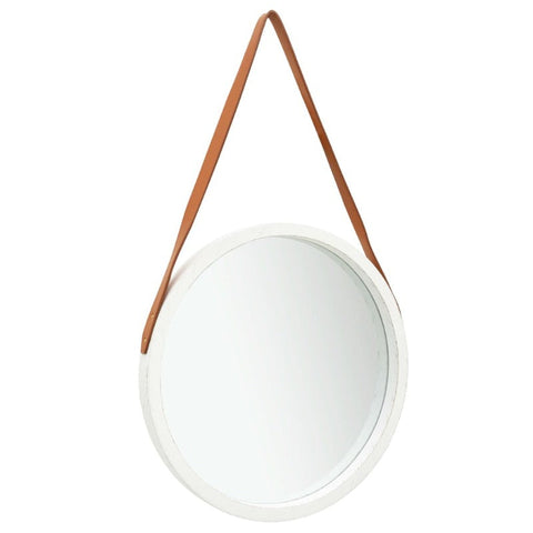 Wall Mirror With Strap 50 Cm White Mirrors