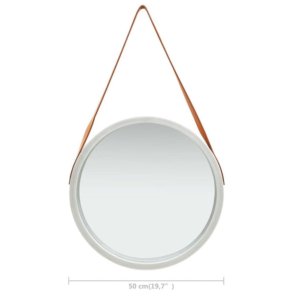 Mirrors Wall Mirror With Strap 50 Cm Silver