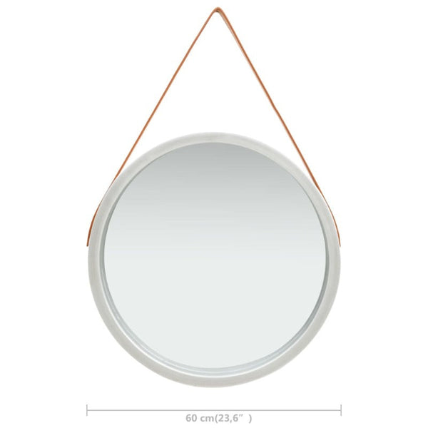 Mirrors Wall Mirror With Strap 60 Cm Silver