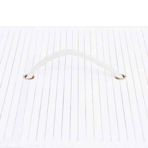 Vidaxl Bamboo Laundry Basket With 2 Sections White 100 Laundry Baskets & Hampers