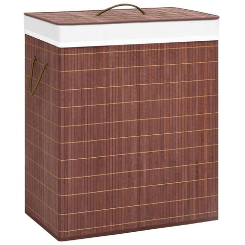 Bamboo Laundry Basket With 2 Sections 100