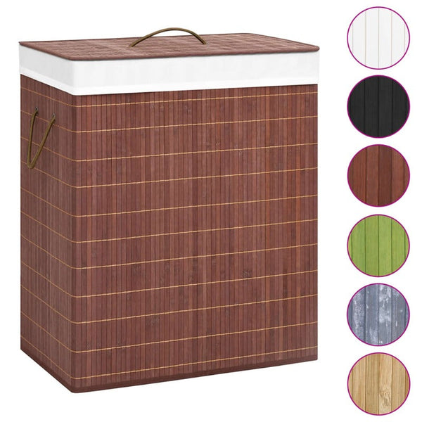 Bamboo Laundry Basket With 2 Sections 100