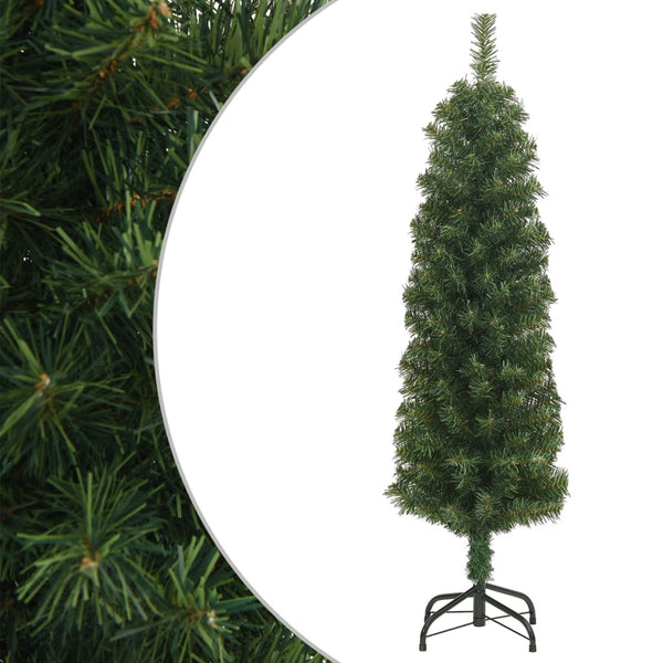 Vidaxl Slim Artificial Christmas Tree With Stand Green 150 Cm Pvc Seasonal Decorations