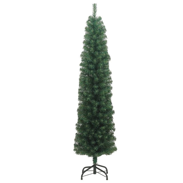 Vidaxl Slim Artificial Christmas Tree With Stand Green 240 Cm Pvc Seasonal Decorations