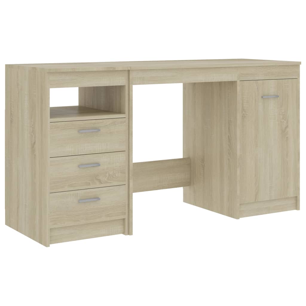 Desk Sonoma Oak 140X50x76 Cm Engineered Wood Home Office Desks