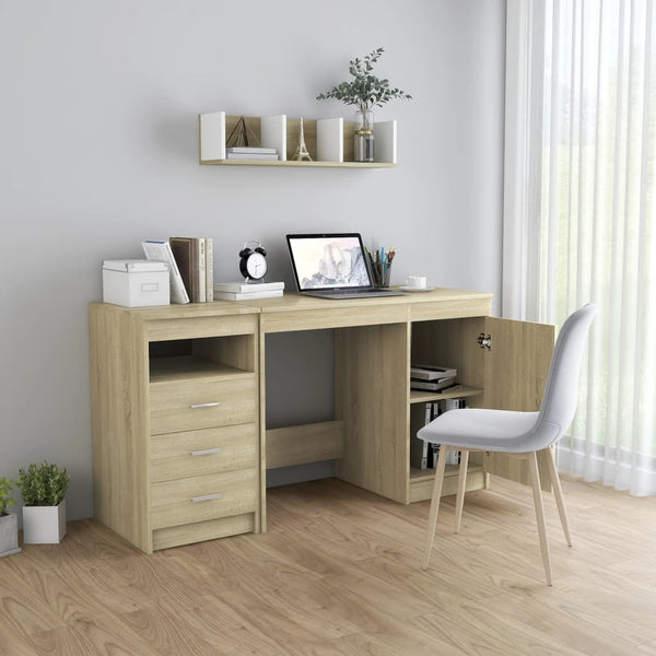 Desk Sonoma Oak 140X50x76 Cm Engineered Wood Home Office Desks