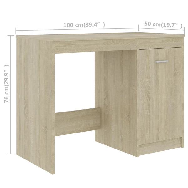 Desk Sonoma Oak 140X50x76 Cm Engineered Wood Home Office Desks
