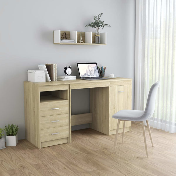 Desk Sonoma Oak 140X50x76 Cm Engineered Wood Home Office Desks