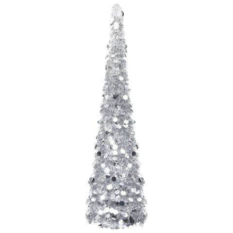 Pop Up Artificial Christmas Tree Silver 150 Cm Pet Seasonal Decorations