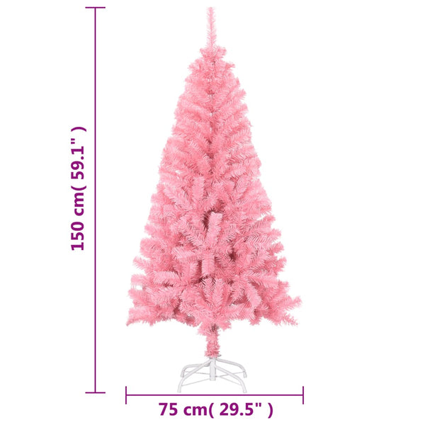 Vidaxl Artificial Christmas Tree With Stand Pink 150 Cm Pvc Seasonal Decorations