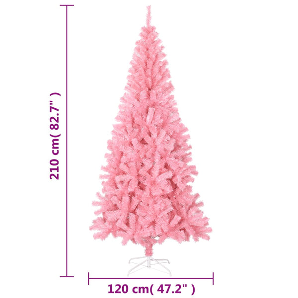 Vidaxl Artificial Christmas Tree With Stand Pink 210 Cm Pvc Seasonal Decorations