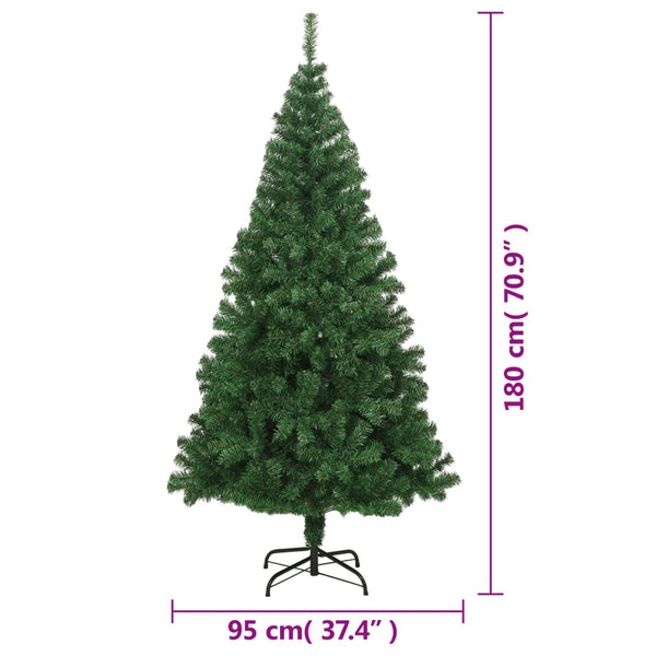 Artificial Christmas Tree With Thick Branches Green 180 Cm Pvc Seasonal Decorations