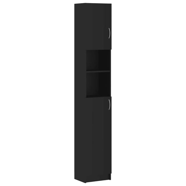 Bathroom Cabinet Black 32X25.5X190 Cm Engineered Wood