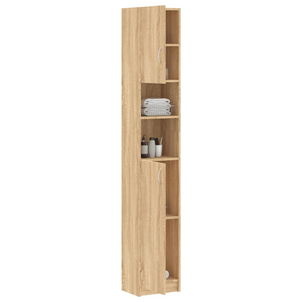 Bathroom Cabinet Sonoma Oak 32X25.5X190 Cm Engineered Wood