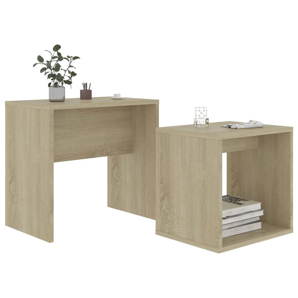 Coffee Table Set Sonoma Oak 48X30x45 Cm Engineered Wood Coffee Tables