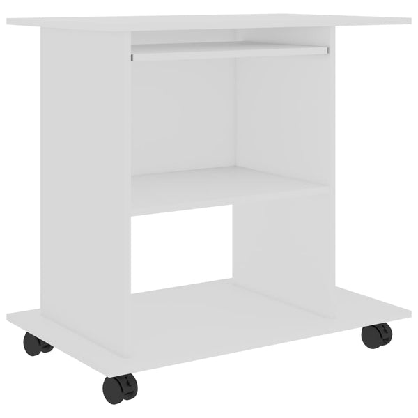 Computer Desk White 80X50x75 Cm Engineered Wood Home Office Desks