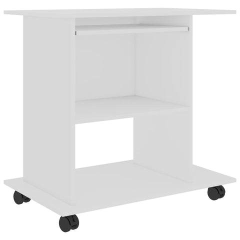 Computer Desk White 80X50x75 Cm Engineered Wood Home Office Desks