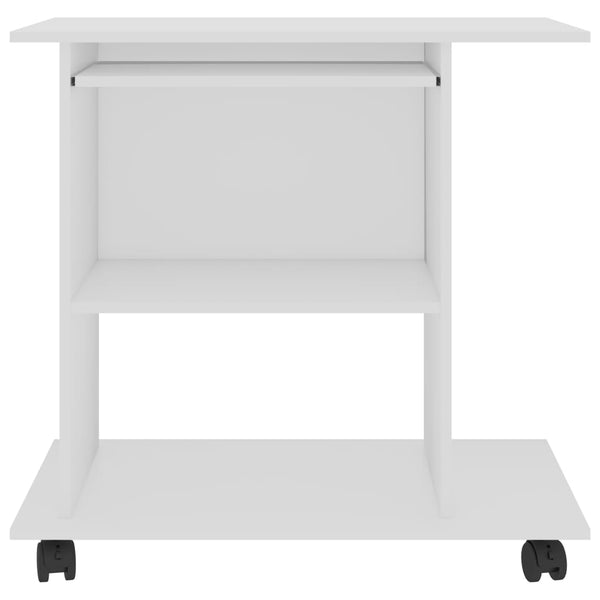 Computer Desk White 80X50x75 Cm Engineered Wood Home Office Desks