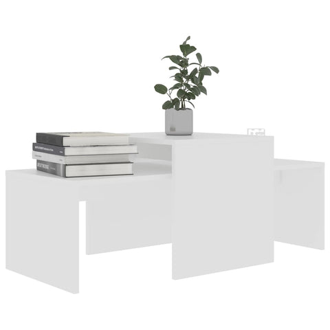 Coffee Table Set White 100X48x40 Cm Engineered Wood Coffee Tables