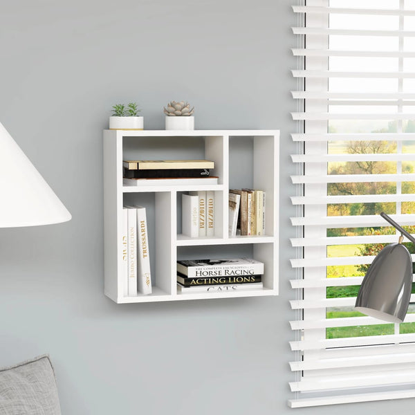 Wall Shelf White 45.1X16x45.1 Cm Engineered Wood Wall Shelves