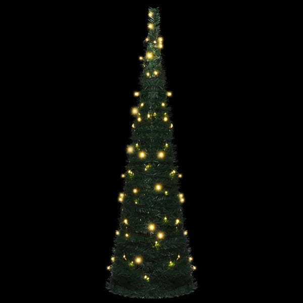 Vidaxl Pop Up String Artificial Pre Lit Christmas Tree Green 150 Cm Seasonal Decorations