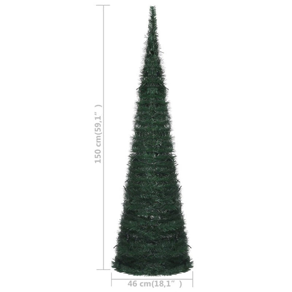 Pop-Up String Artificial Pre-Lit Christmas Tree Green 150 Cm