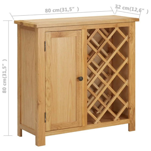 Racks Wine Cabinet For 11 Bottles 80X32x80 Cm Solid Oak Wood