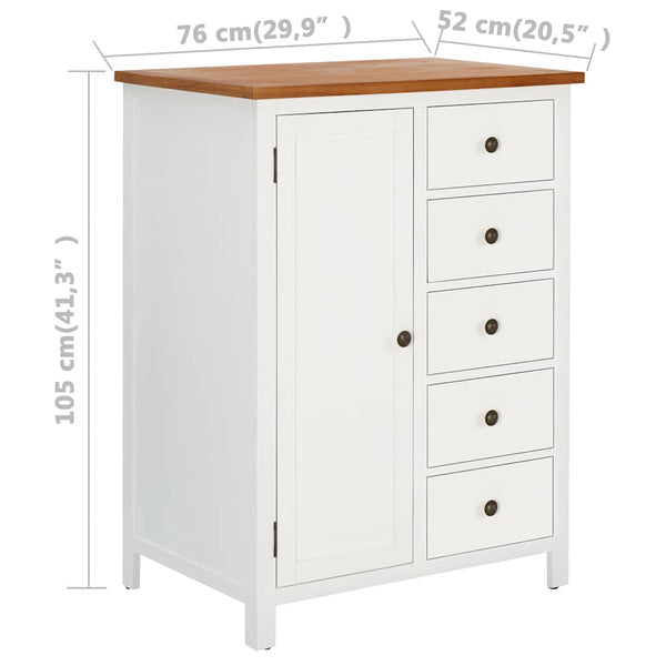 Vidaxl Wardrobe 76X52x105 Cm Solid Oak Wood Wardrobes