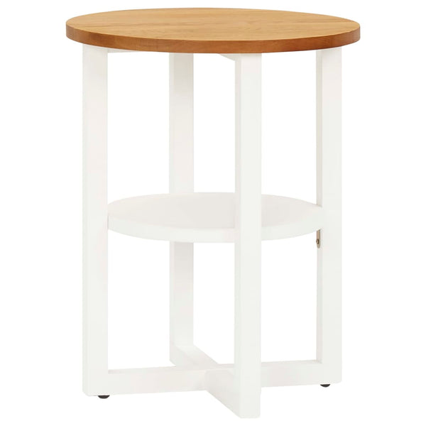 Solid Oak Wood Side Table With Shelf 40 Centimetre By 50 Home Furniture Side Tables