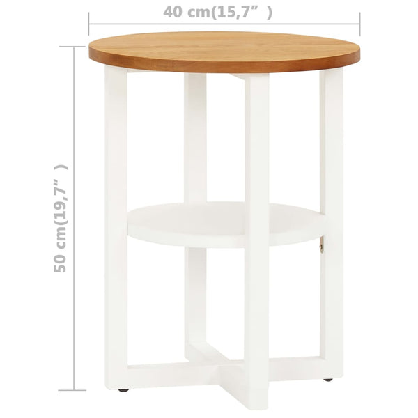 Solid Oak Wood Side Table With Shelf 40 Centimetre By 50 Home Furniture Side Tables