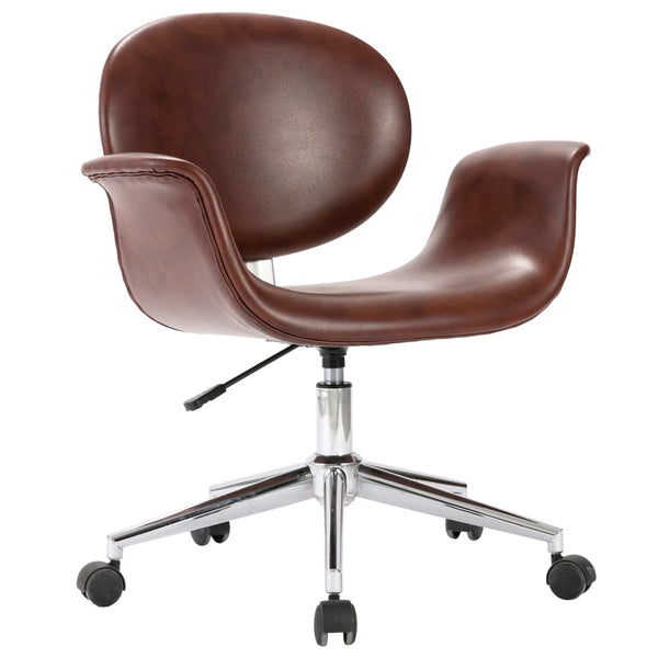 Office Chairs Swivel Office Chair Brown Faux Leather