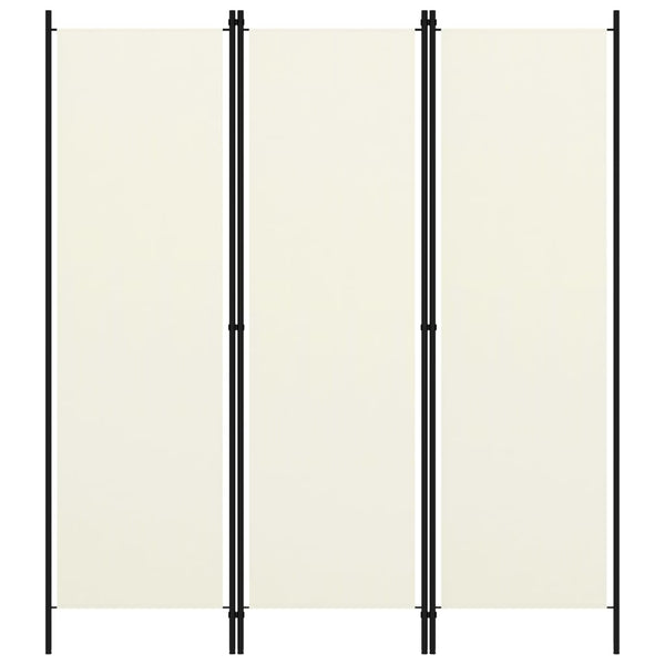 3-Panel Room Divider Cream White 150X180 Cm