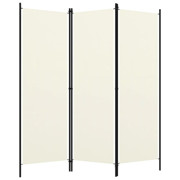 3-Panel Room Divider Cream White 150X180 Cm